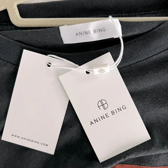 ANINE BING Vintage Eagle Organic Cotton T-Shirt Faded Wash Black NEW with tags - Picture 5 of 8